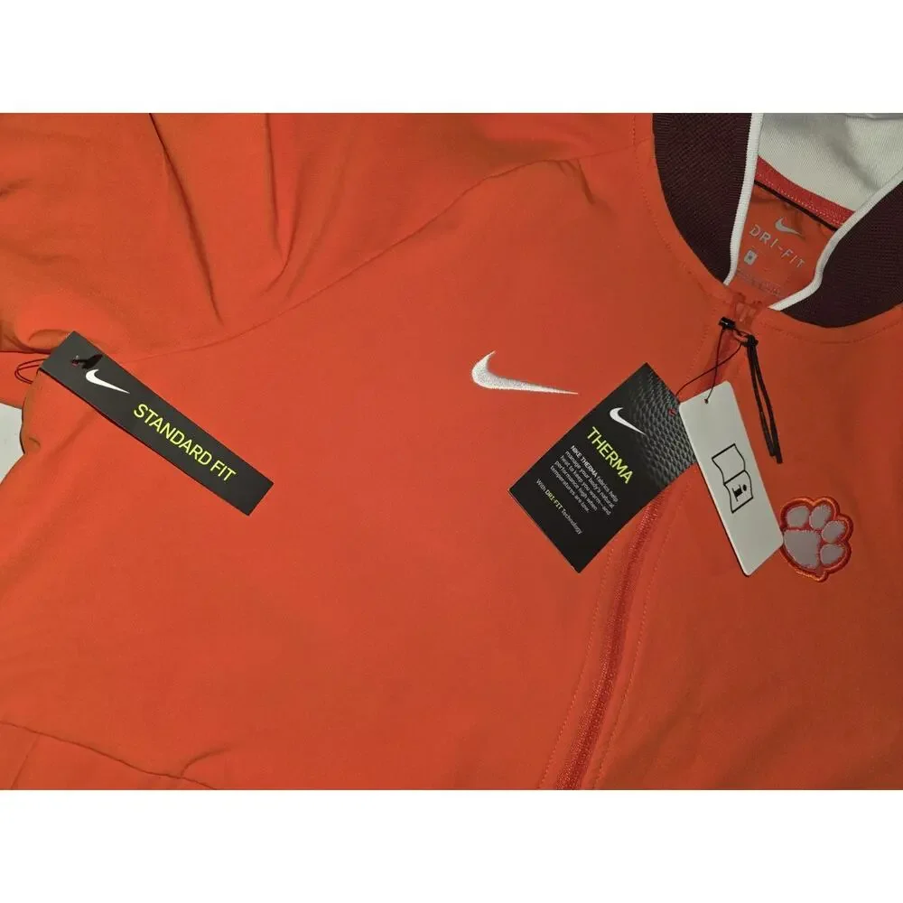 Nike Clemson Tigers Sideline Therma Full Zip Jacket Men's Medium AO5854 Orange
